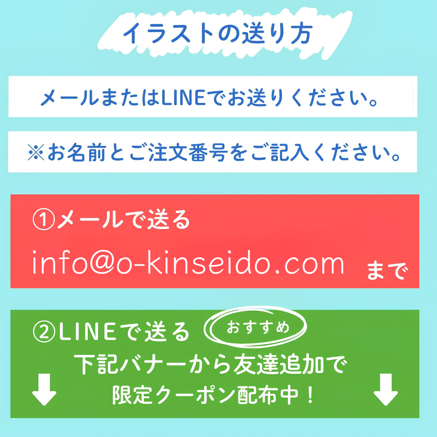 イラストの送り方：メールまたはLINE